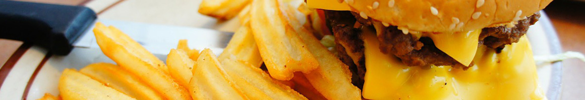 Eating American (New) Burger Fast Food at Happy Times Burgers restaurant in Los Angeles, CA.